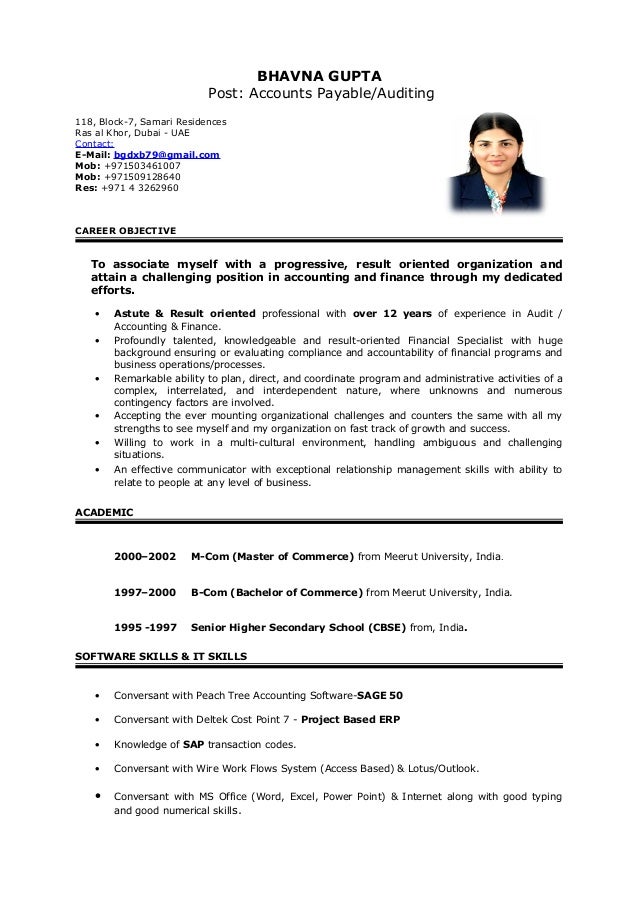 bhavna gupta resume resume accounts payable