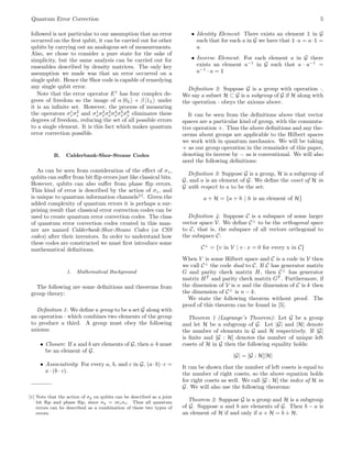 Quantum Noise and Error Correction | PDF