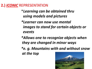 Iconic Learning Ed2 constructivist bruner. report | PPTX