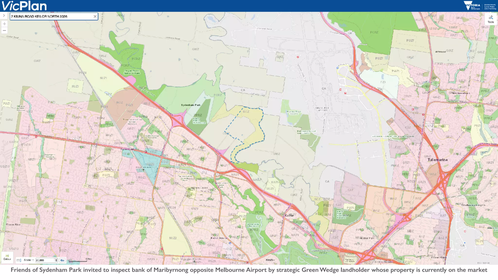 Friends of Sydenham Park invited to inspect bank of Maribyrnong opposite Melbourne Airport by strategic Green Wedge landholder whose property is currently on the market
 
