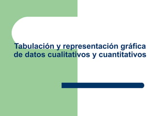Tabulación y representación gráfica
de datos cualitativos y cuantitativos

 