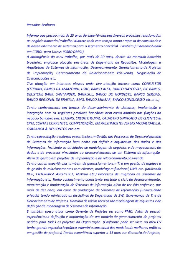 Carta De Apresentação Bancario