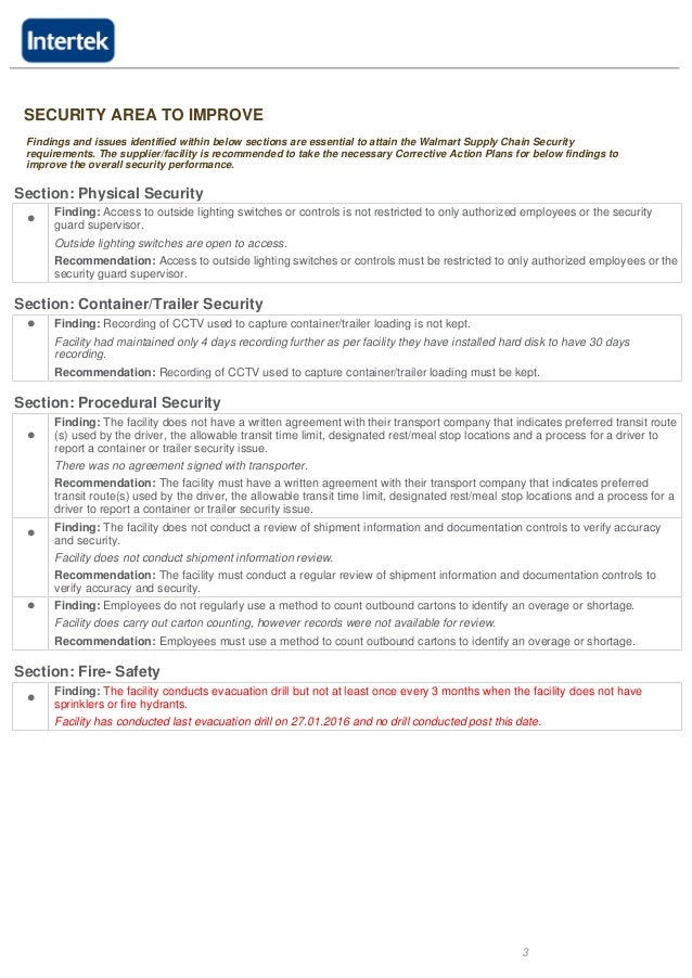 Walmart CTPAT Audit Report