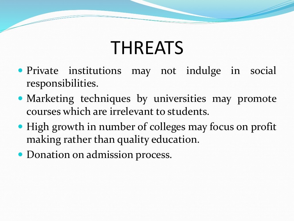 SWOT ANALYSIS ON EDUCATION SYSTEM