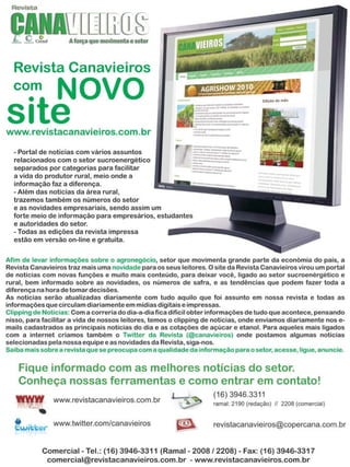 Revista Canavieiros - Março de 2010

13

 