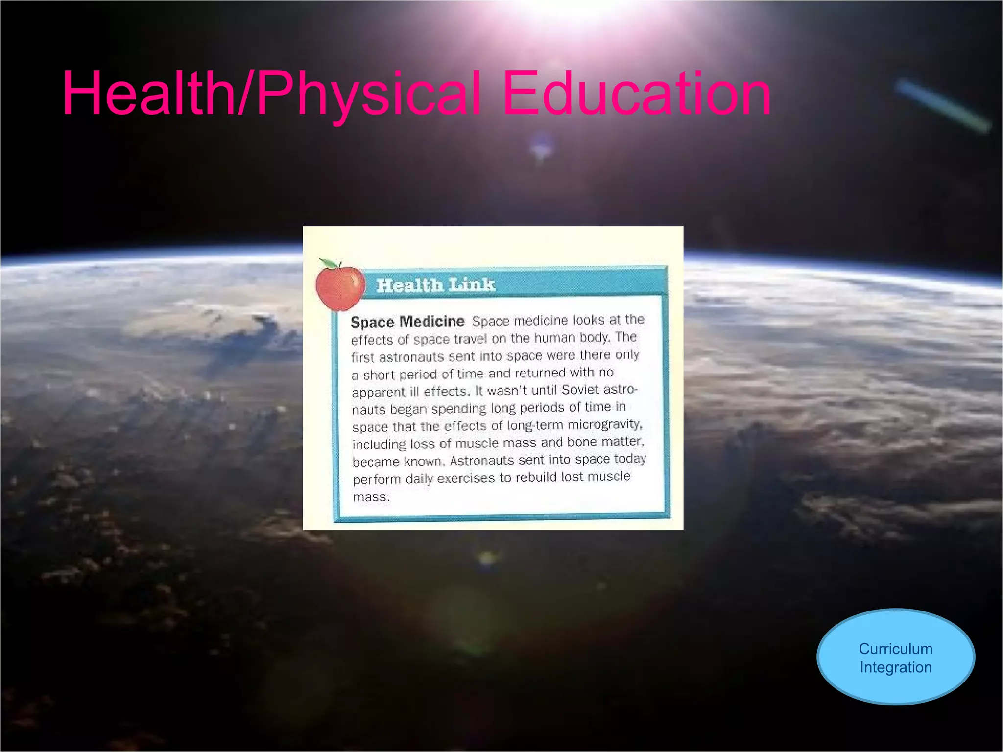 Health/Physical Education Curriculum Integration 