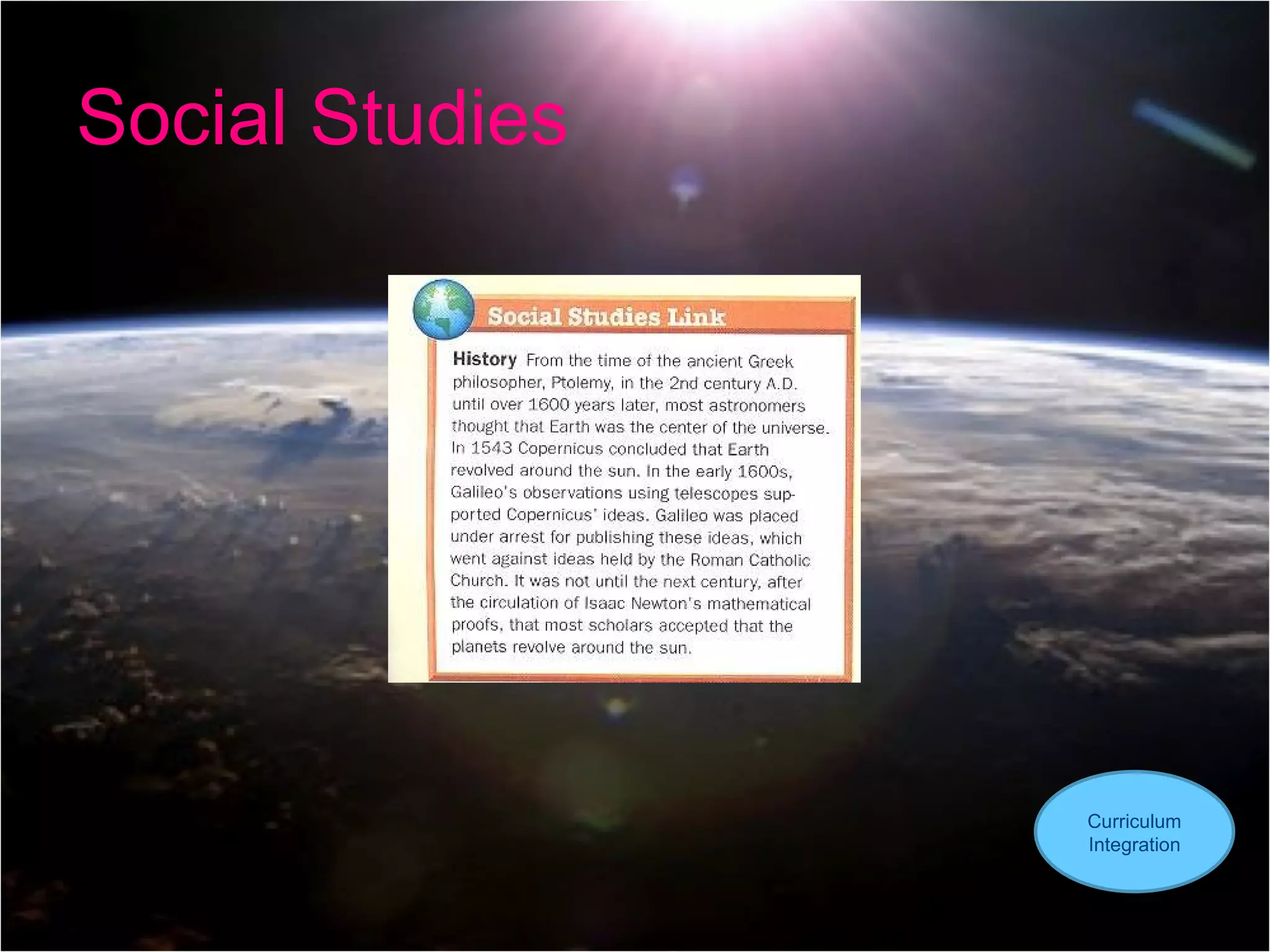 Social Studies Curriculum Integration 