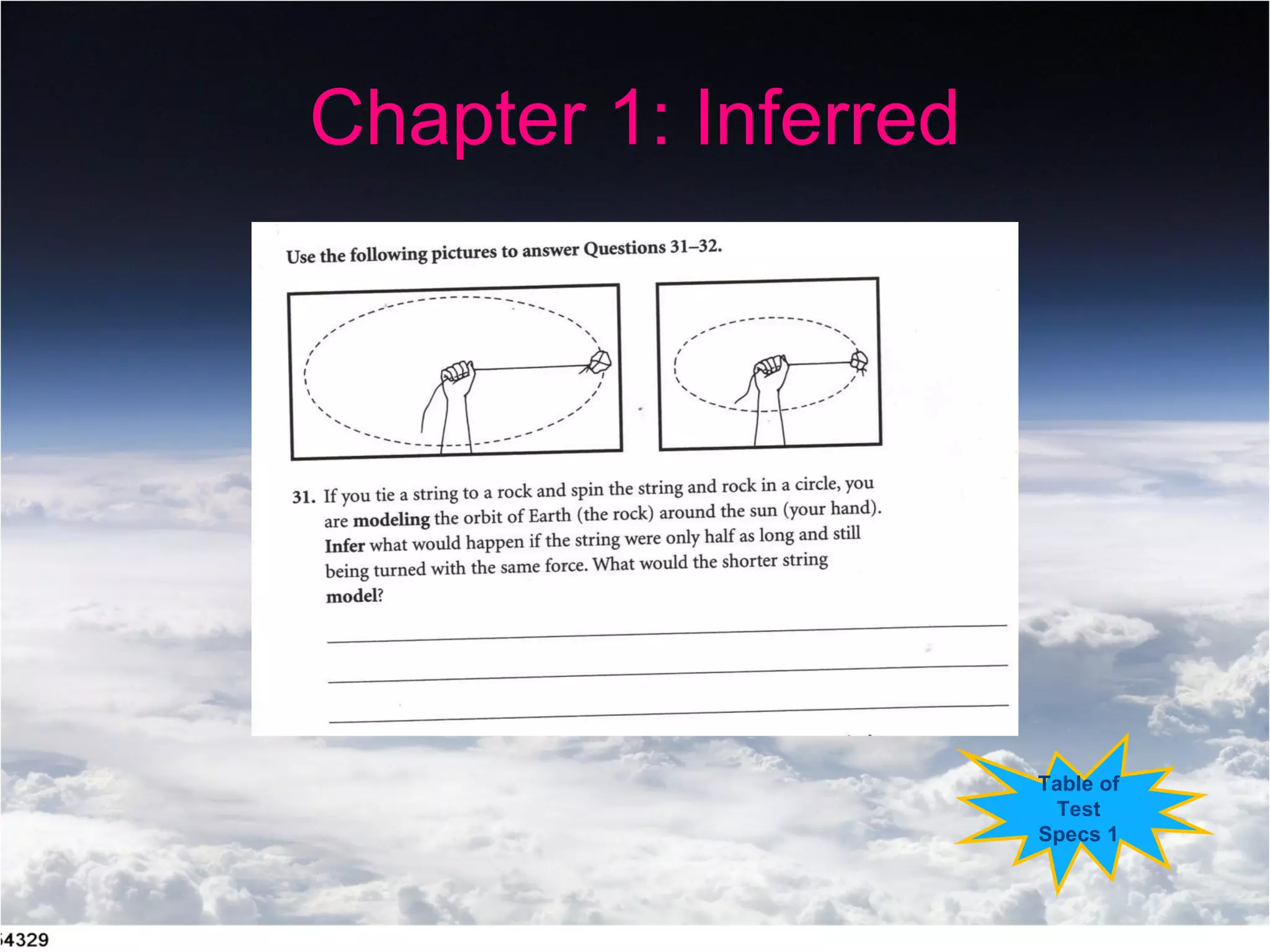 Chapter 1: Inferred Table of Test Specs 1 