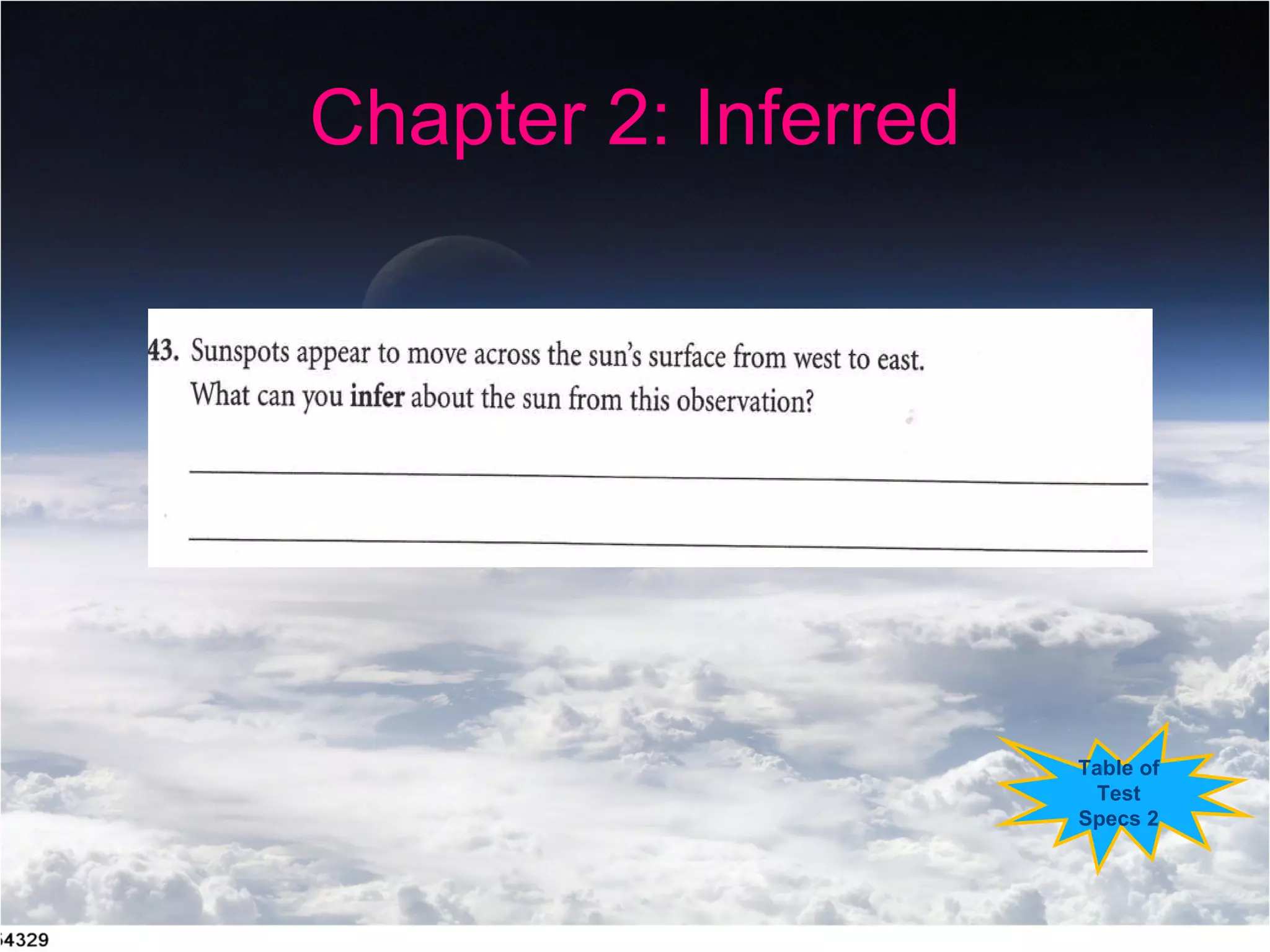 Chapter 2: Inferred Table of Test Specs 2 