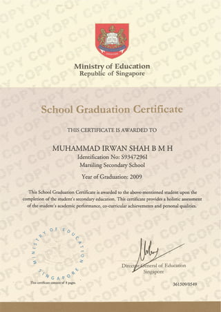 School Graduation Certificate