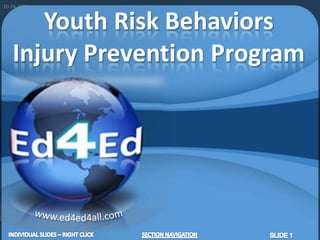 10-24-2011


      Youth Risk Behaviors
   Injury Prevention Program
 