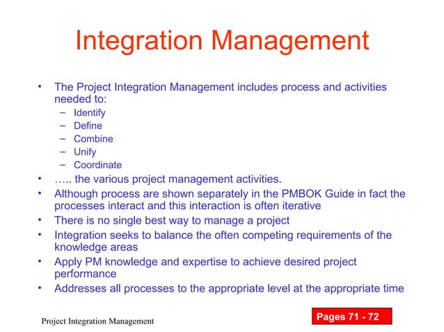 Ed4 P4 Project Integration Management | PPT