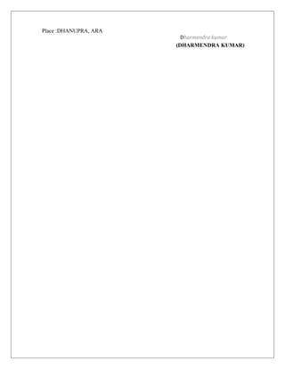 Place :DHANUPRA, ARA
Dharmendra kumar
(DHARMENDRA KUMAR)
 