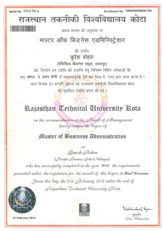 MASTER DEGREE ATTESTED