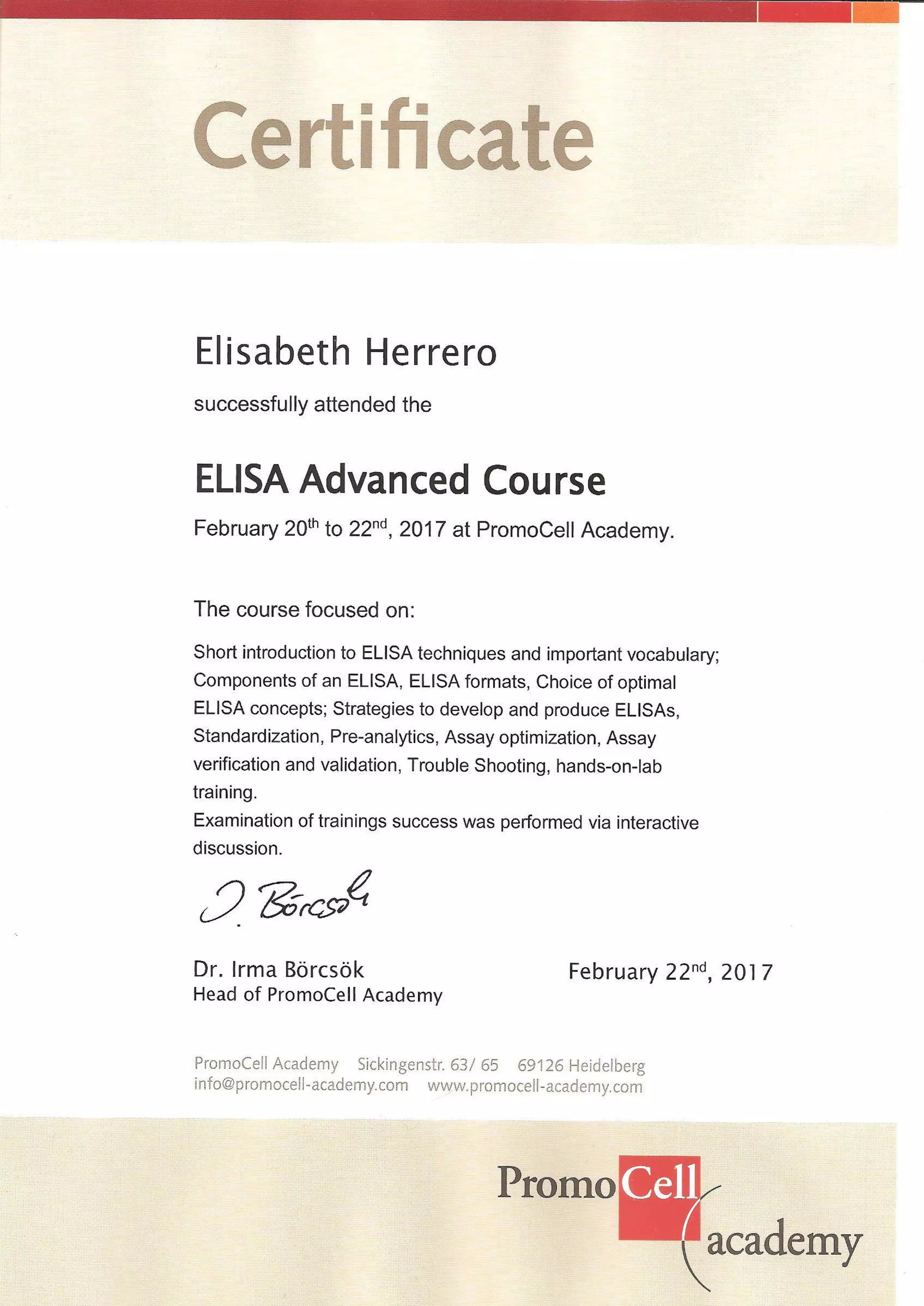 ELISA Advanced Course Heidelberg PDF