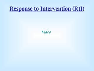 Response to Intervention (RtI) Video 
