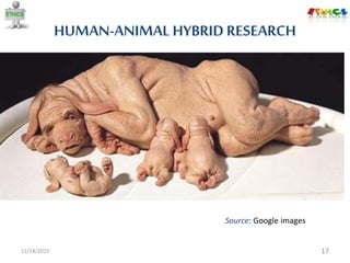 HUMAN-ANIMAL HYBRID RESEARCH
11/14/2015 17
Source: Google images
 