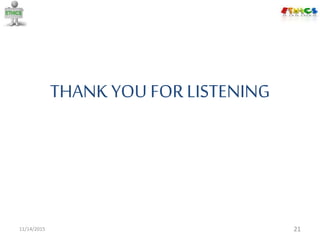 THANK YOU FORLISTENING
11/14/2015 21
 