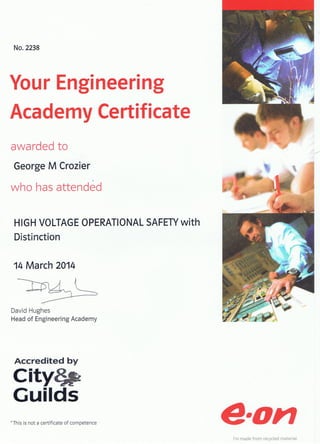 HV Switching Certificate