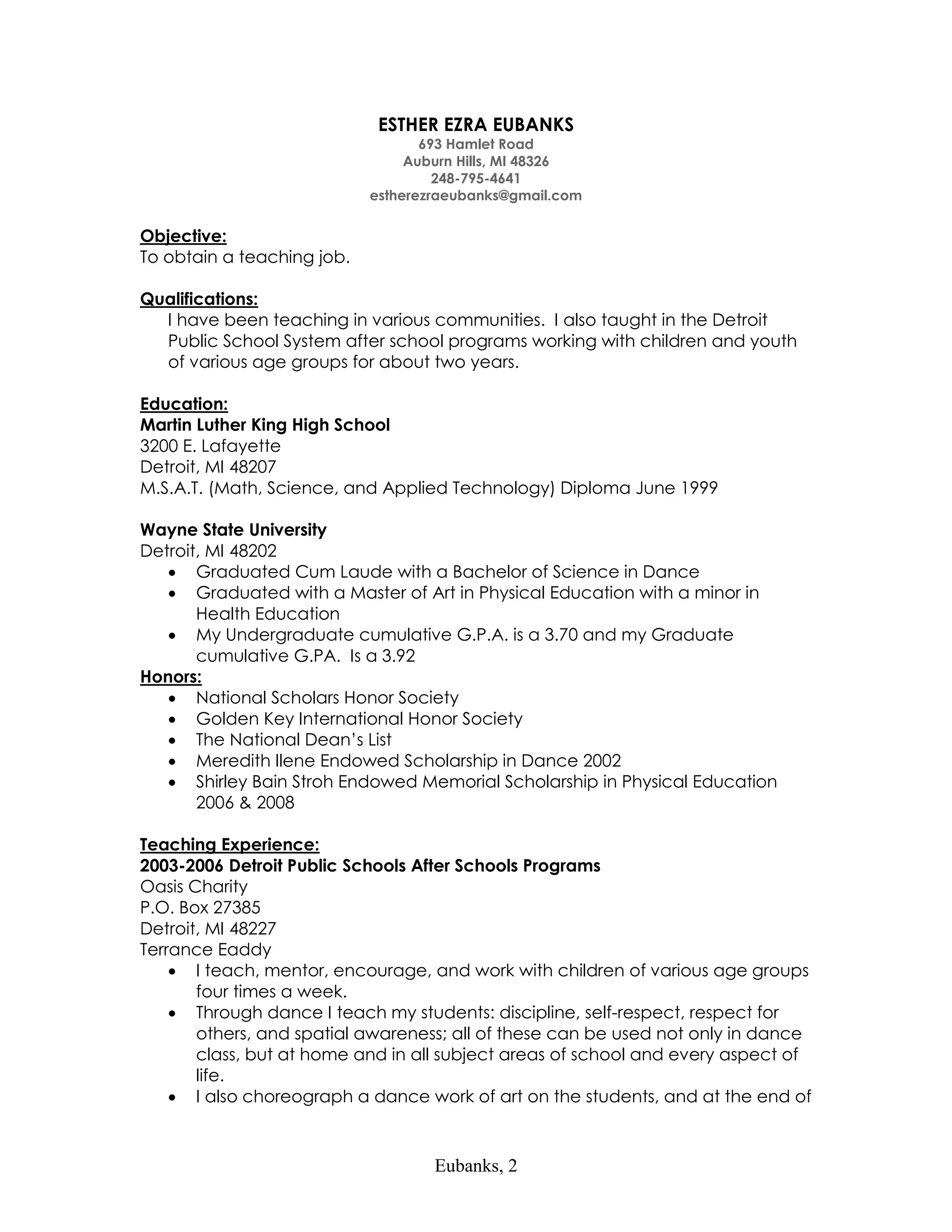 Resumeestherezraeubanks2014 PDF resumeestherezraeubanks2014-pdf