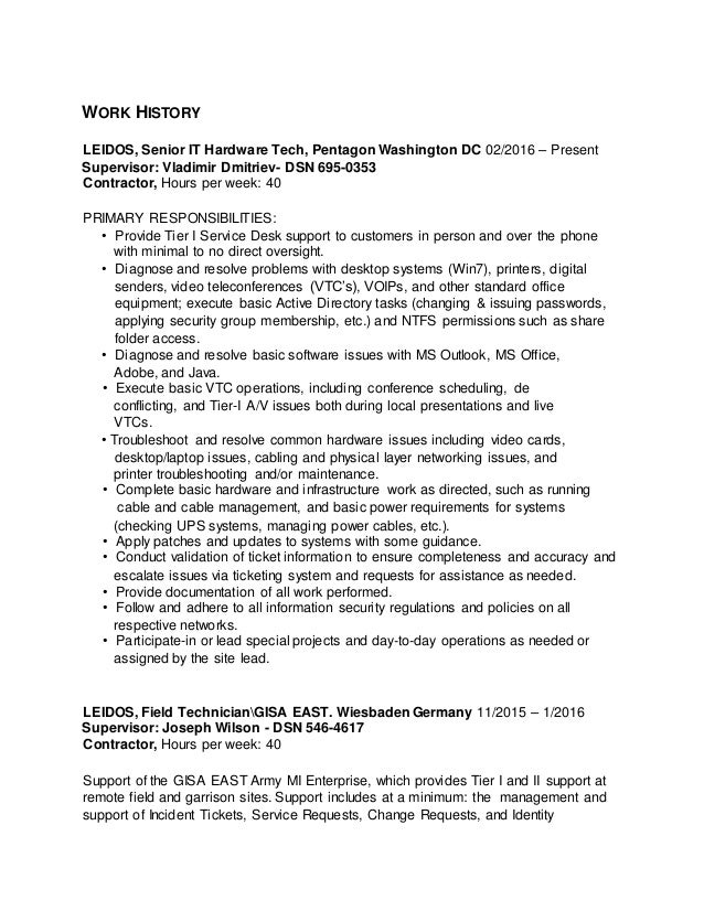 Ticketing System Experience Resume Ticketing System Experience Resume