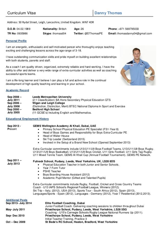 Rugby resume sample