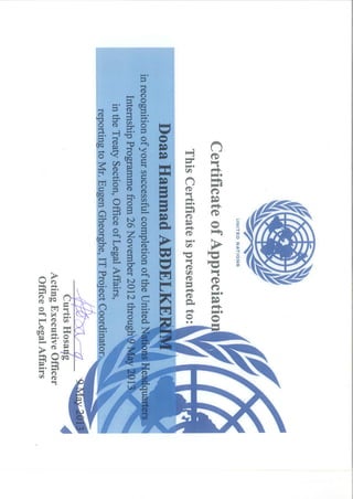 United Nations Certificates