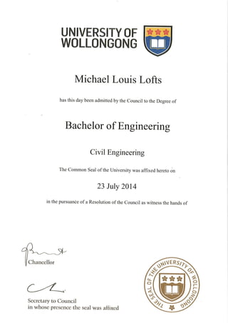 BA Engineering Degree UOW