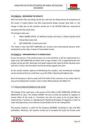 Analysis of effectiveness of Amul APO Retail business | PDF