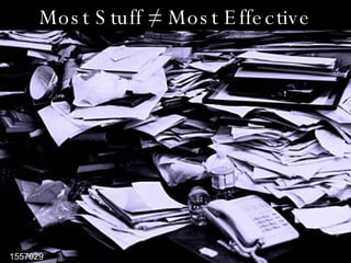 Most Stuff  ≠  Most Effective 1557029 