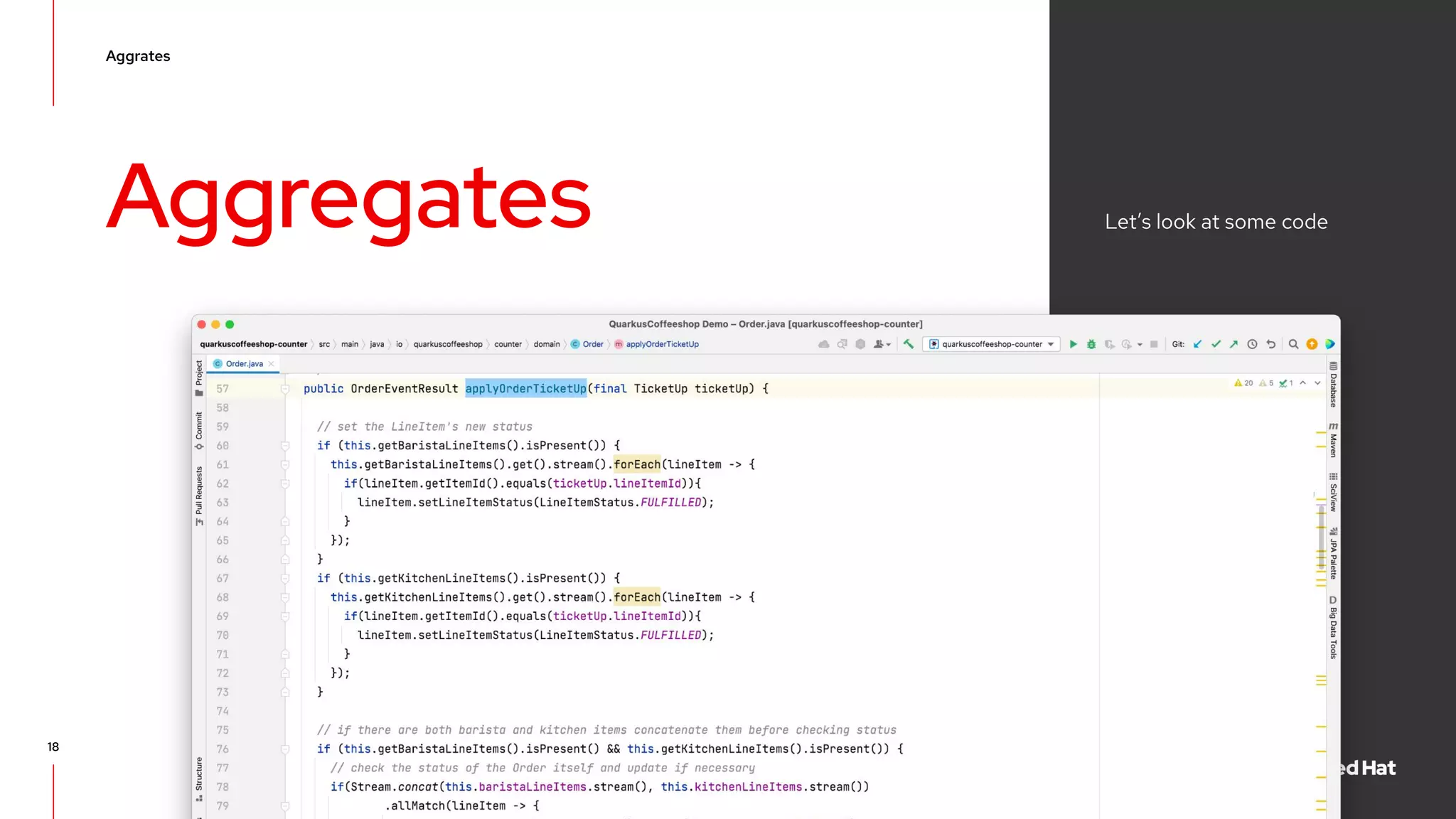 CONFIDENTIAL designator V0000000 Aggregates Aggrates Let’s look at some code 18 