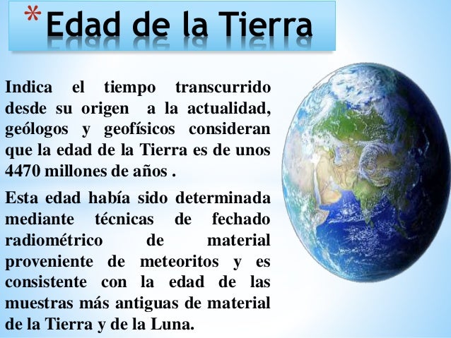 Evolucion De La Edad De La Tierra