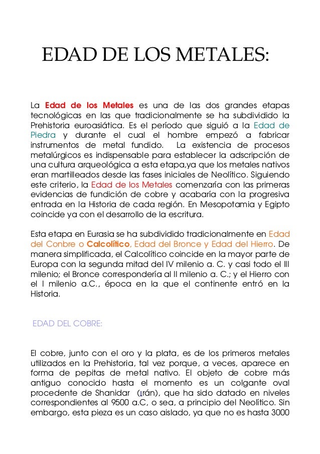 Edad de los metales.