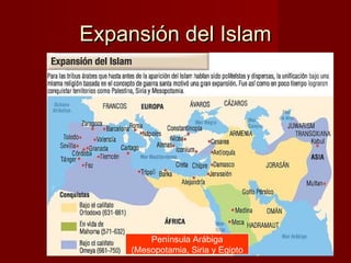 Expansión del IslamExpansión del Islam
Península Arábiga
(Mesopotamia, Siria y Egipto
 