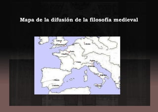 Mapa de la difusión de la filosofía medieval
 