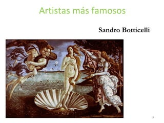 Artistas más famosos Sandro Botticelli 