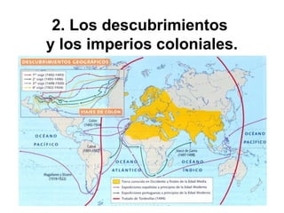 2. Los descubrimientos
y los imperios coloniales.
 