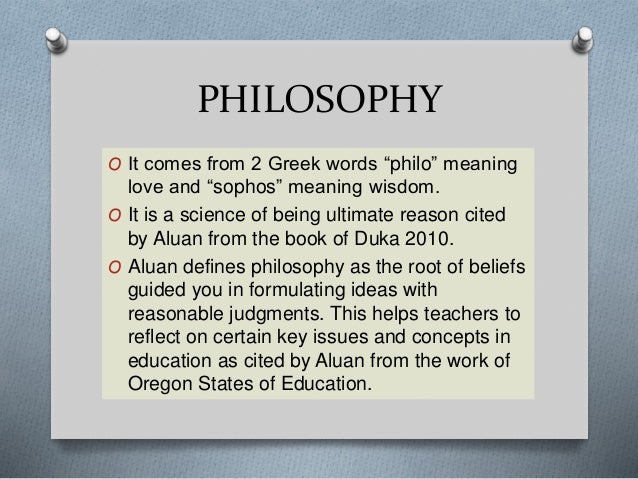 Philosophical Foundation of curriculum (Edam 514 