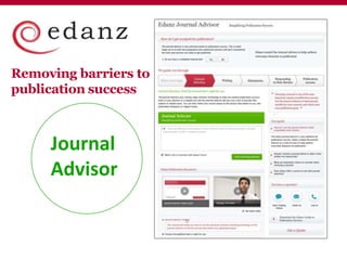 Removing barriers to
publication success



     Journal
     Advisor
 