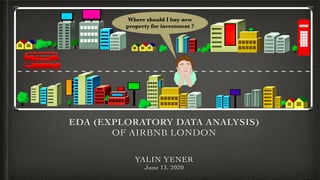 EDA (EXPLORATORY DATA ANALYSIS)
OF AIRBNB LONDON
Where should I buy new
property for investment ?
YALIN YENER
June 13, 2020
 