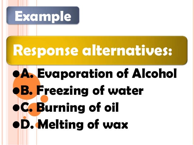 assessment of learning multiple choice test multiple choice test example