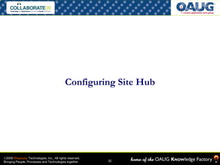 Configuring Site Hub




©2009 Rhapsody Technologies, Inc., All rights reserved.
                                         ...