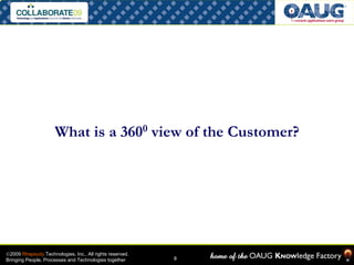 What is a 3600 view of the Customer?




©2009 Rhapsody Technologies, Inc., All rights reserved.
                         ...