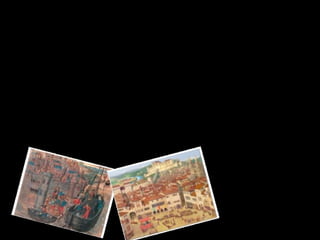 La vida
• Ciutat d’origen comercial. Ciutats al voltant dels
castells o que creixien en llocs estratègics com
ponts, rutes de pelegrinatge o rutes comercials. En
aquestes ciutats s’establien artesans i
comerciants.
• Ciutats al voltant del castells o monestirs i que
moltes es van convertir en ciutats emmurallades.
 