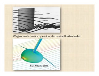 Winglets used to reduce tip vortices, also provide lift when heeled!




                 From M Sawley (2002)!
 