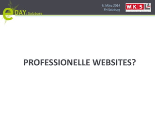 6. März 2014
FH Salzburg
PROFESSIONELLE WEBSITES?
 