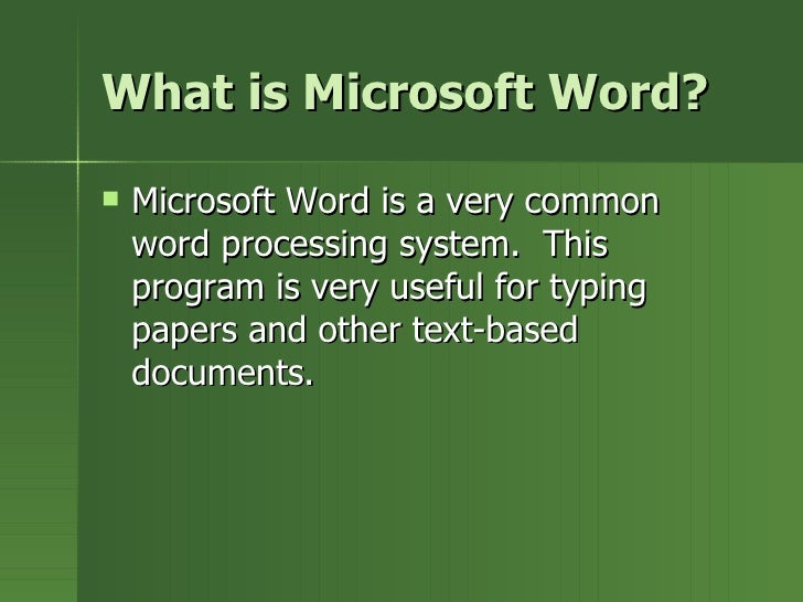 Basics of Microsoft Word