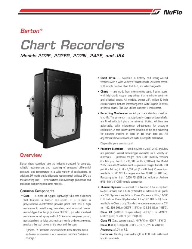 Barton Chart Recorder Parts