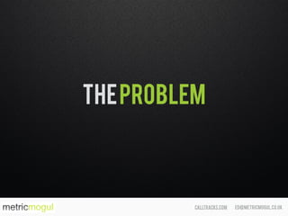 ed@metricmogul.co.ukcalltracks.com
TheProblem
 