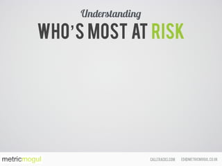ed@metricmogul.co.ukcalltracks.com
Who’s most at risk
Understanding
 